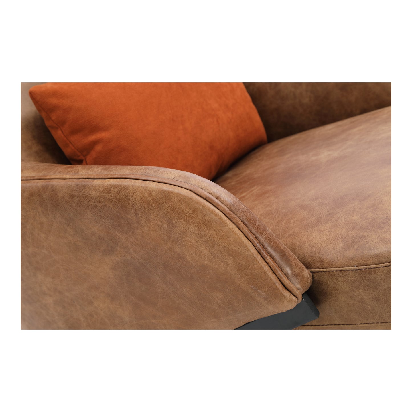 Amos Brown Leather Accent Chair