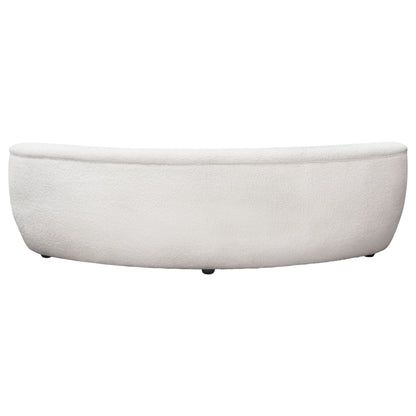 Simone Curved Sofa in White Faux Sheepskin Fabric