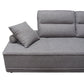 Slate Lounge Seating Platform with Moveable Backrest Supports in Grey Polyester Fabric