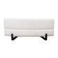 Vesper Curved Armless Sofa in Faux White Shearling w/ Black Wood Leg Base