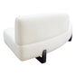 Vesper Curved Armless Left Chaise in Faux White Shearling w/ Black Wood Leg Base