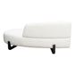 Vesper Curved Armless Right Chaise in Faux White Shearling w/ Black Wood Leg Base