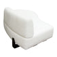 Vesper Curved Armless Right Chaise in Faux White Shearling w/ Black Wood Leg Base