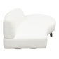 Vesper Curved Armless Right Chaise in Faux White Shearling w/ Black Wood Leg Base