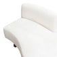 Vesper Curved Armless Right Chaise in Faux White Shearling w/ Black Wood Leg Base