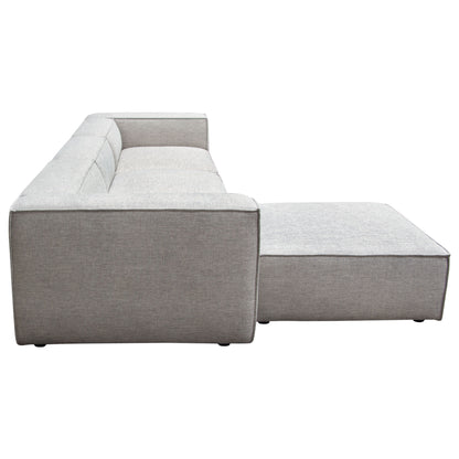 Vice 4PC Modular Sectional in Barley Fabric with Ottoman