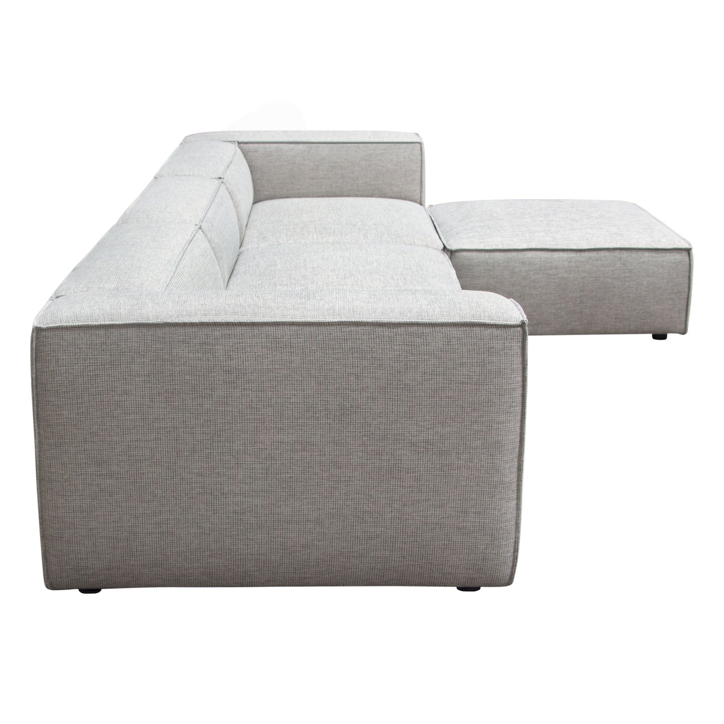 Vice 4PC Modular Sectional in Barley Fabric with Ottoman