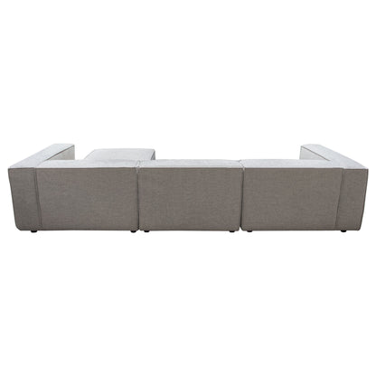 Vice 4PC Modular Sectional in Barley Fabric with Ottoman