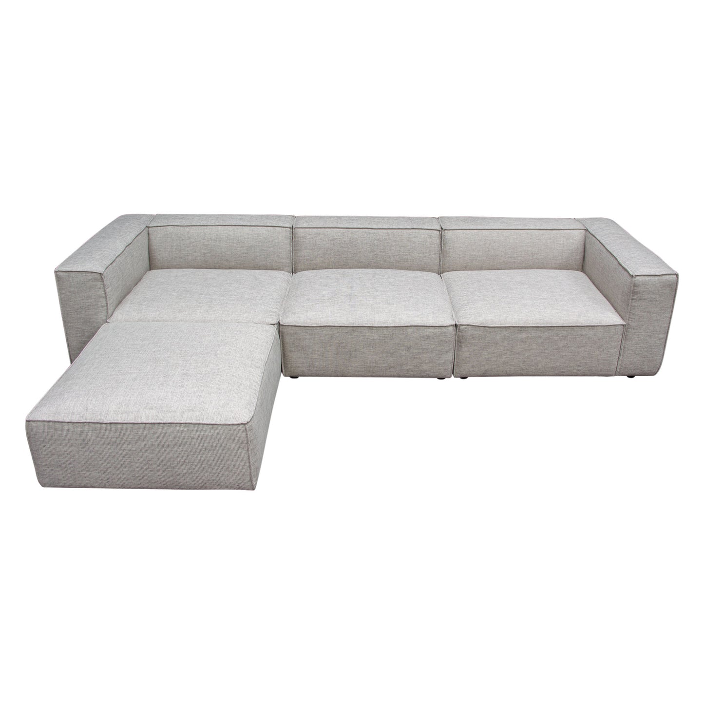 Vice 4PC Modular Sectional in Barley Fabric with Ottoman