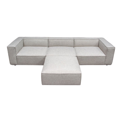 Vice 4PC Modular Sectional in Barley Fabric with Ottoman