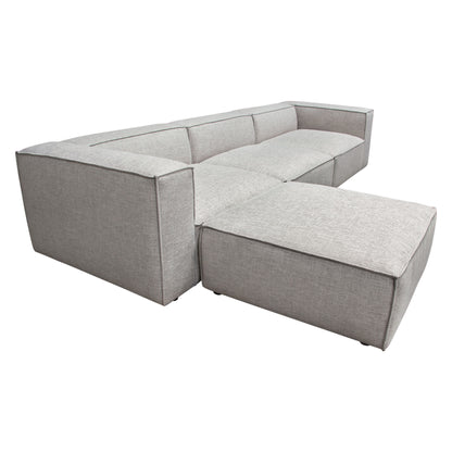 Vice 4PC Modular Sectional in Barley Fabric with Ottoman