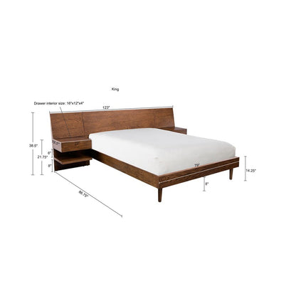 Clark Bed + 2 Attached Nightstands