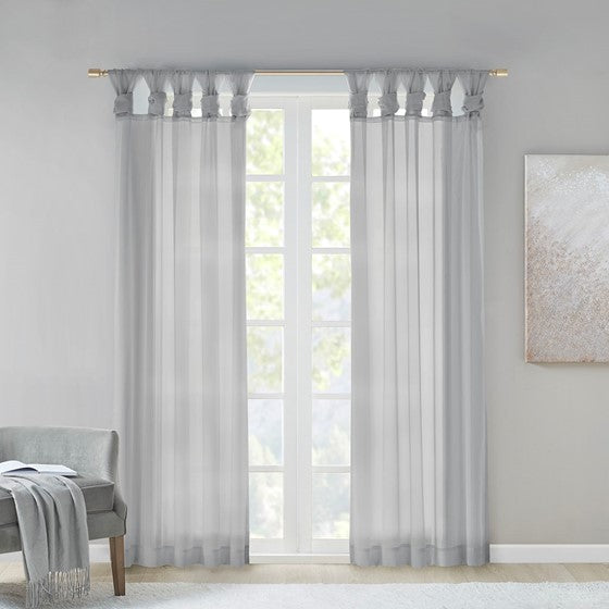 Ceres Twist Tab Voile Sheer Window Pair