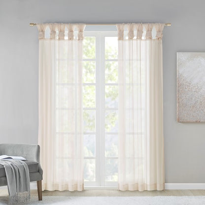 Ceres Twist Tab Voile Sheer Window Pair