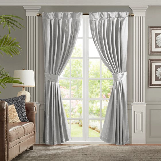 Avignon Pleat Curtain Panel with Tieback (Single)