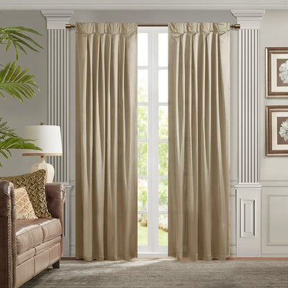 Avignon Pleat Curtain Panel with Tieback (Single)