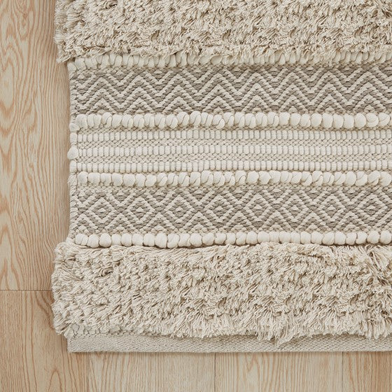 Asher Woven Texture Stripe Bath Rug