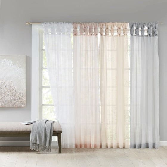 Ceres Twist Tab Voile Sheer Window Pair