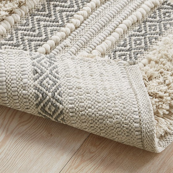 Asher Woven Texture Stripe Bath Rug