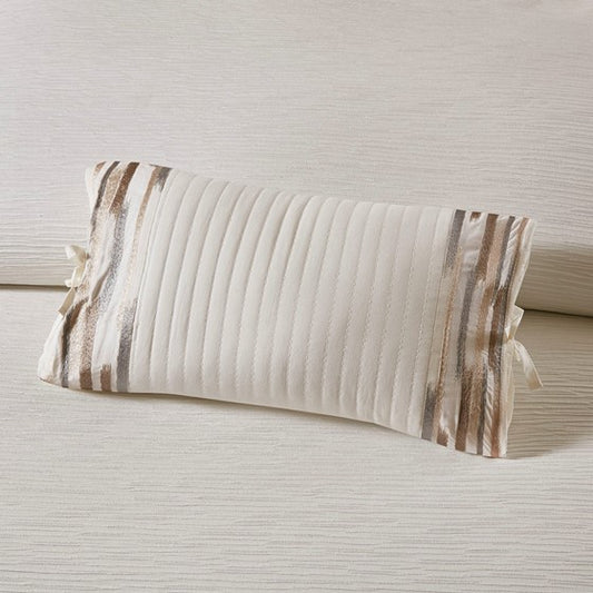 Hanae Embroidered Cotton Oblong Pillow