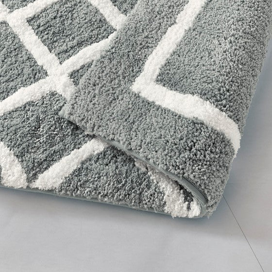 Bittman Reversible High Pile Tufted Microfiber Bath Rug