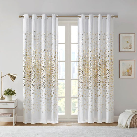 Lillie Grommet Top Metallic Animal Printed Total Blackout Curtain