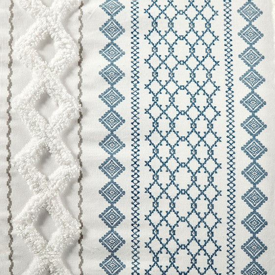 Imani Cotton Printed Duvet Cover Set w/ Chenille