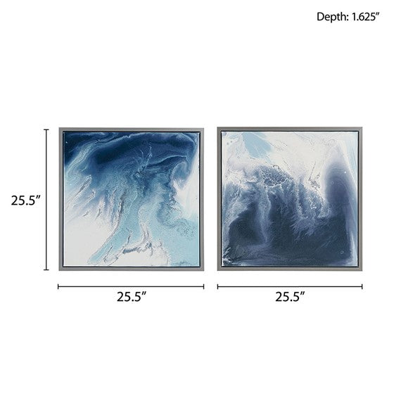 Blue Lagoon Canvas Wall Art 2 Piece Set